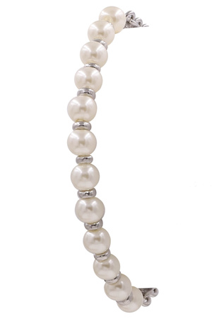 Metal Pearl Linked  Chain Bracelet
