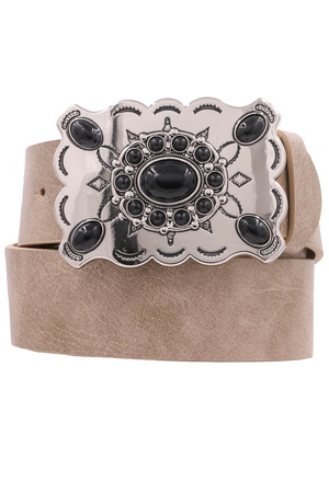 Southwestern Floral Cab Rectangle Buckle Belt