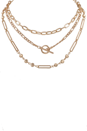 Multi Layered Metal Chain Necklace