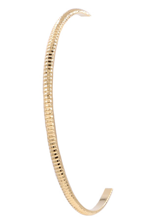 Brass Metal Textured Open Cuff Bracelet