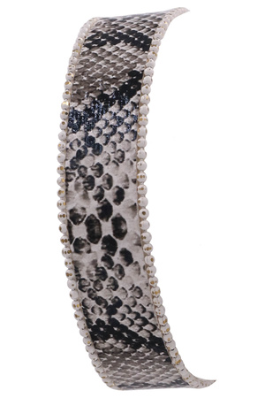 Faux Leather Snake Print Bracelet