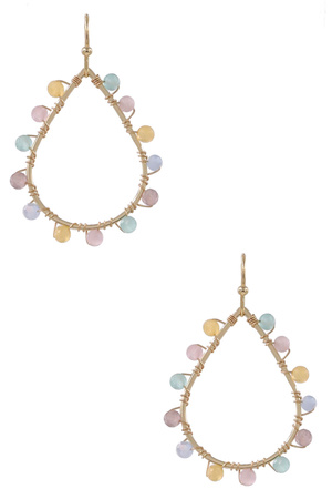 Metal Wired Seed Beaded Dangle Earrings