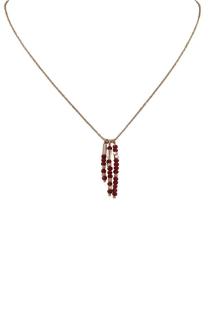 Glass Bead Tassel Necklace