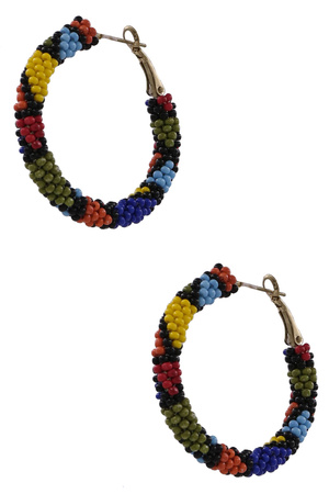 Seed Bead Hoop Earrings