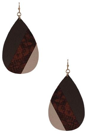 Snake Print Teardrop Earrings