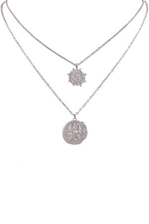 Brass Metal Coin Pendant Necklace