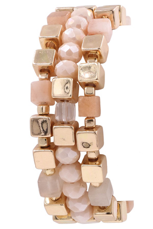 Semi Precious Stone Layered Stretch Bracelet Set