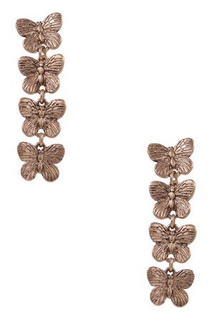 Metal Linked Butterfly Dangle Earrings