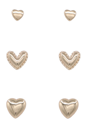 Metal Assorted Heart Post Earrings