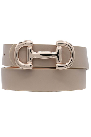 Faux Leather Modern Horse Bit Buckle Belt