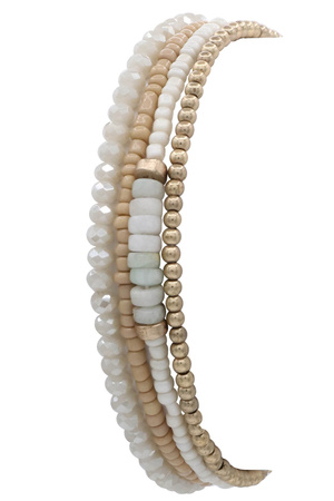 Faceted Beaded Stretch Bracelet Set