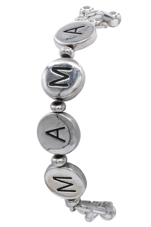 Metal MAMA 'U' Linked Chain Bracelet