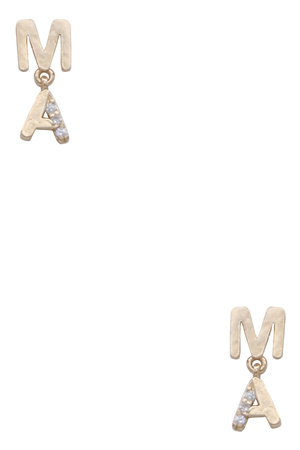 Brass metal MAMA Earrings
