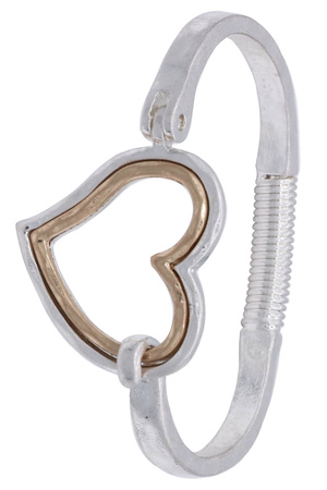 Metal Double Layered Heart Bracelet