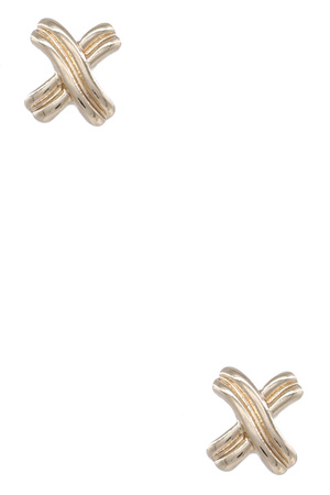 Metal Sterling Silver 'X' Post Earrings