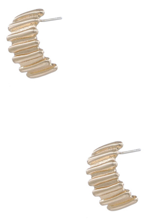 Metal Sterling Silver Post Textured Earrings
