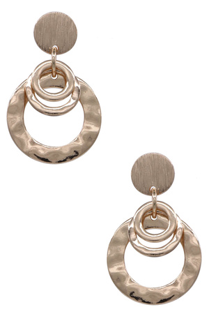 Metal Organic Textured Layered Earrings