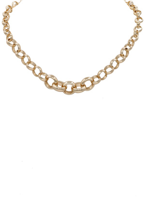 Metal Round Chain Linked Necklace
