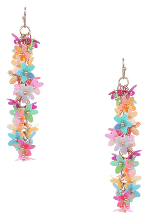 Falling Flower Sequin Dangle Earrings