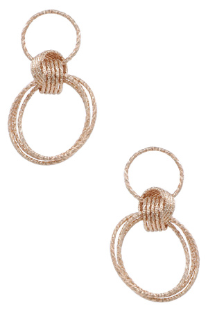 Metal Cutting Textured Wire Dangle Earrings
