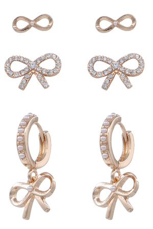 Metal Assorted Bow Tie Earrings