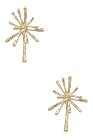 Metal Starburst Stud Earrings