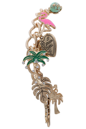 Metal Tropical Flamingo Charm Bracelet