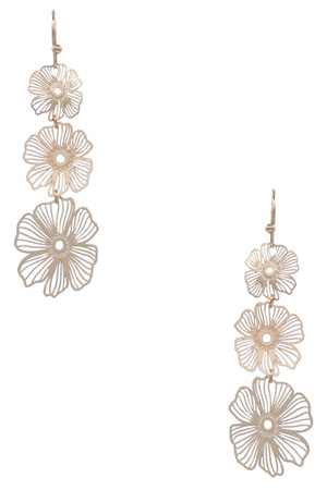 Metal Flower Cutout Dangle Earrings