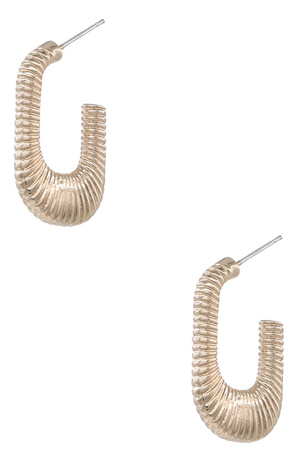 Metal Sterling Silver Textured Post Hoop Earrings