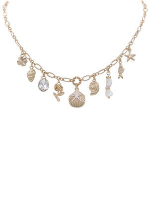 Metal Chain Sea Life Charm Necklace