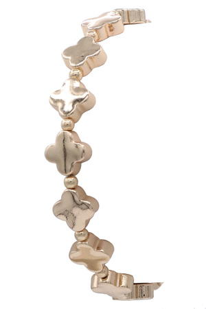 Metal Station Quatrefoil Stretch Bracelet