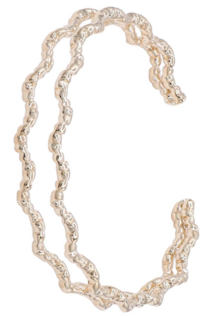 Brass Metal Crumpled Bracelet