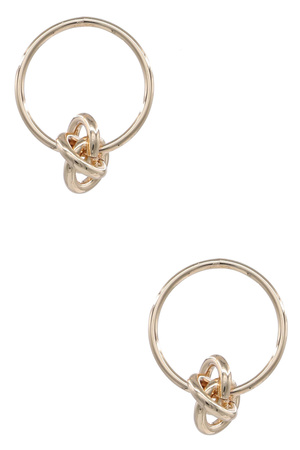 Metal Sterling Silver Post Circle Knot Earrings