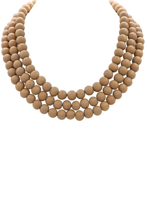 Wood Beaded Layered Necklace