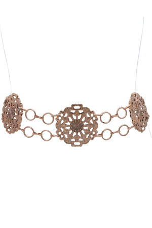 Metal Cutout Filigree Disc Chain Link Belt