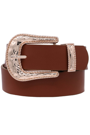 Metal Twist Edge Organic Western Belt With Loop