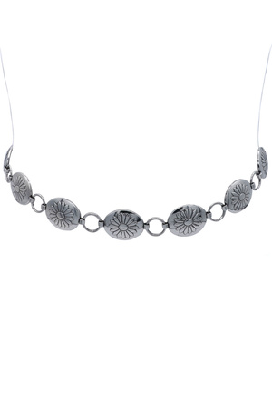 Metal Beam Button Concho Link Chain Belt