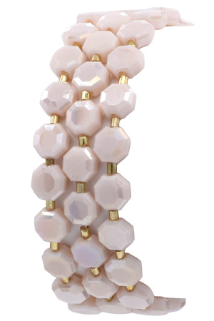 Geometrical Glass Beaded Stretch Bracelet Set