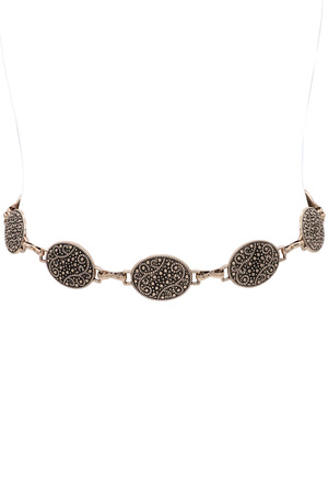 Metal Swirl Dot Boho Concho Chain Belt