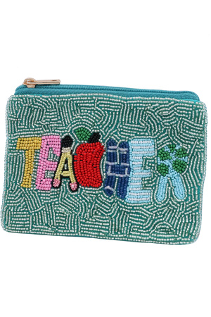 Sequin TEACHER Coin Bag