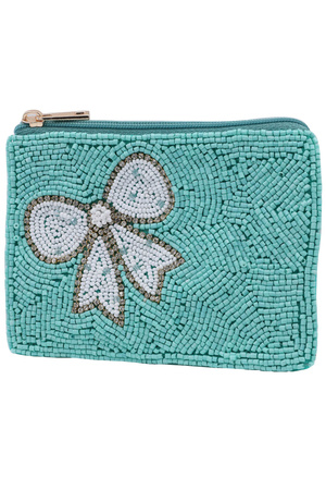 Sequin Bow Tie Coin Bag