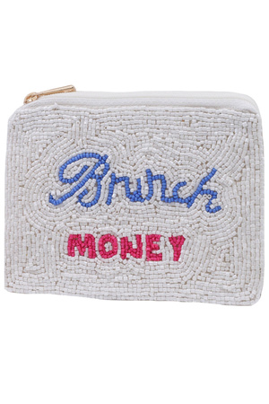 Sequin BRUNCH MONEY Coin Bag