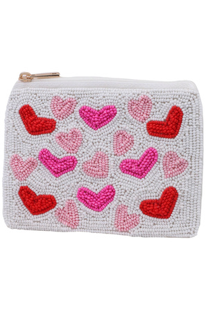 Sequin Hearts Coin Bag