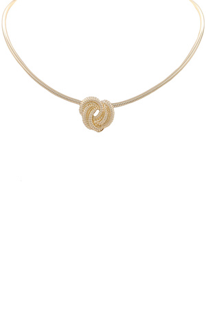 Metal Snake Chain Knot Textured Necklace