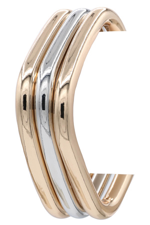 Metal CCB Multi Layered Bangle Square Bracelet Set
