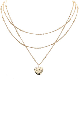 Metal Heart Layered Necklace