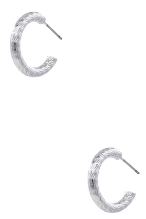 Brass Metal Twisted Hoop Earrings