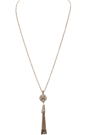 Metal Chain Tassel Pendant Long Necklace