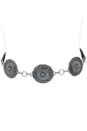 Diamond CAB Accent Metal Circle Concho Belt