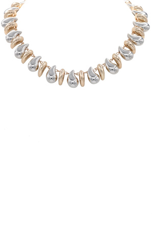 Contemporary & Fluid  Metal Water Drop Necklace